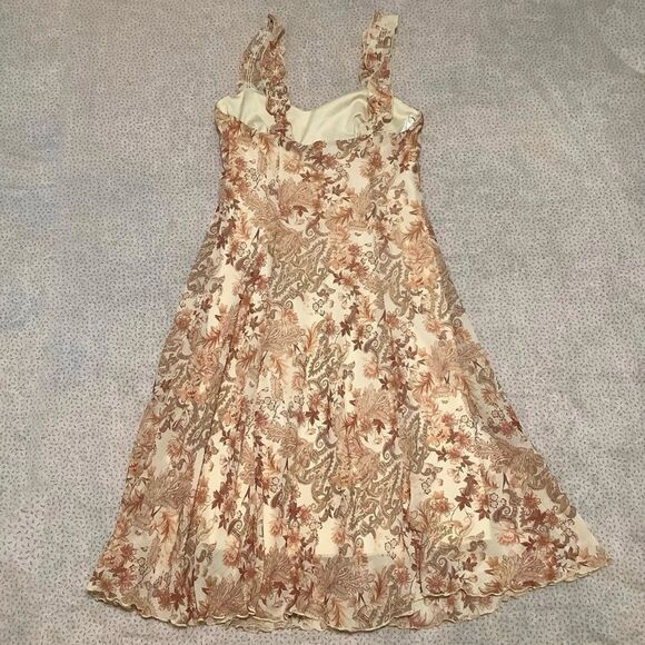 Connected Apparel Y2K Style Apricot Paisley Bohemian Fairycore Dress Size 10 - Picture 8 of 11